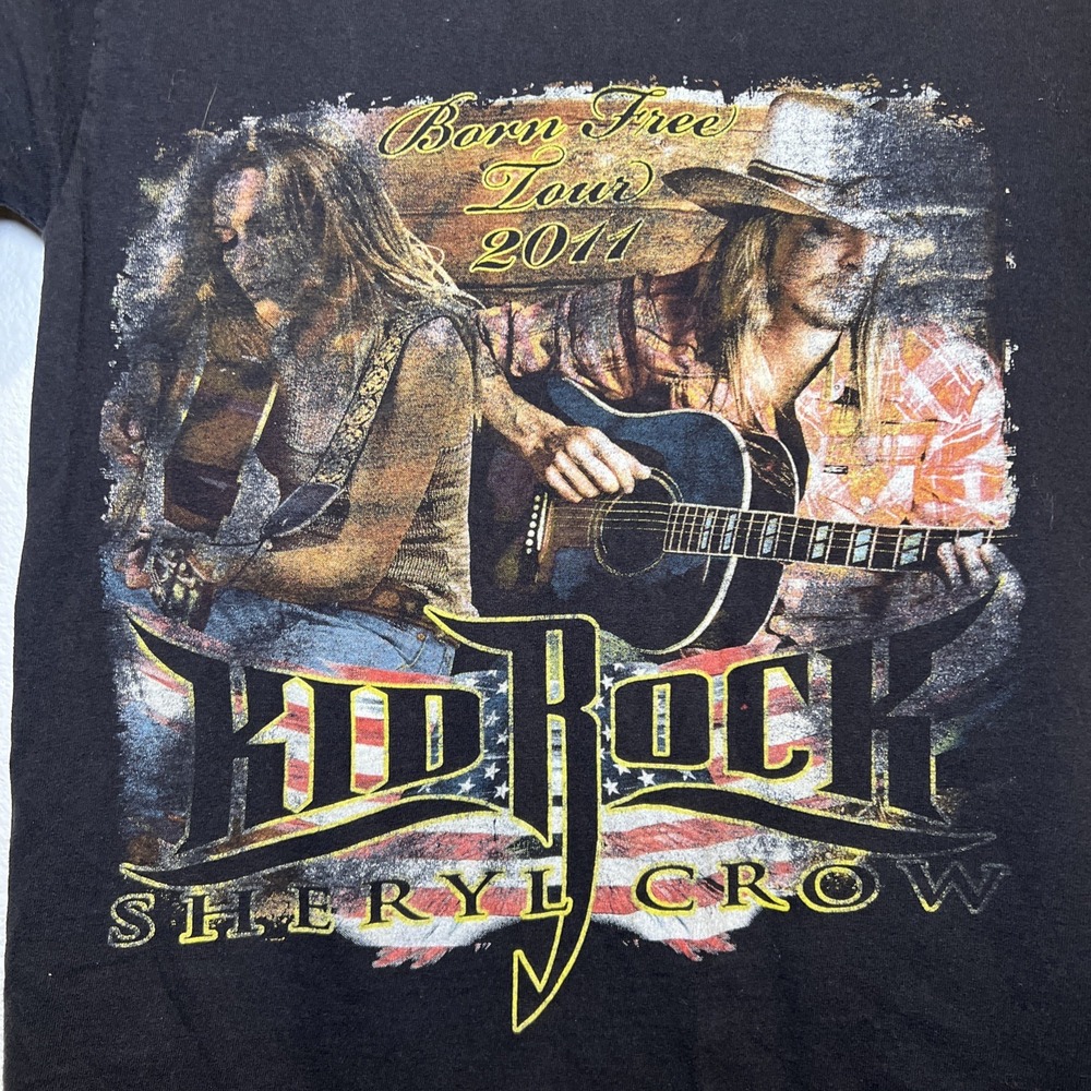 Kid Rock Sheryl Crow TShirt Born Free 2011 Tour Black Small - Picture 2 of 6